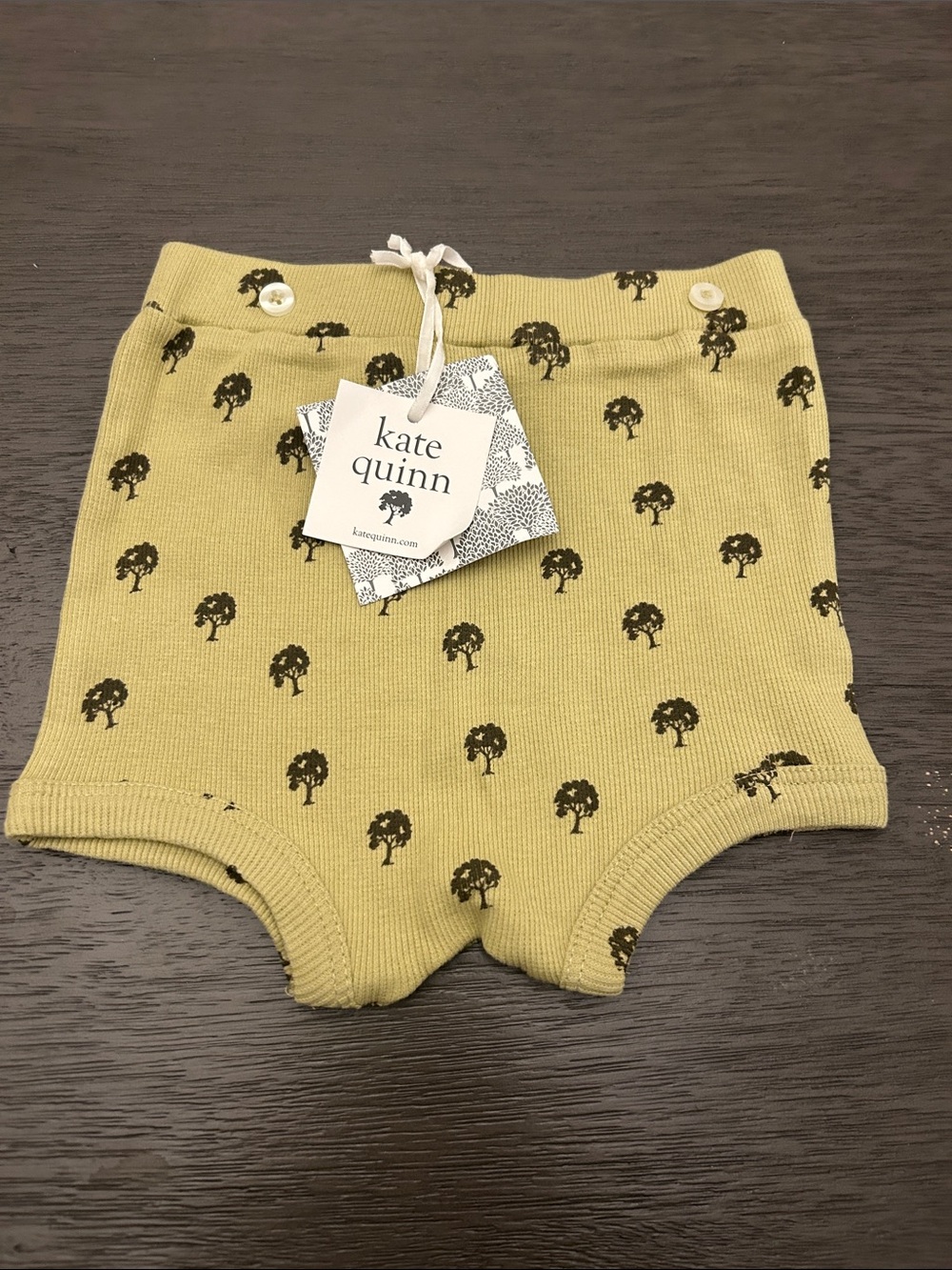 kate quinn green Knit Tree-Print Diaper Cover